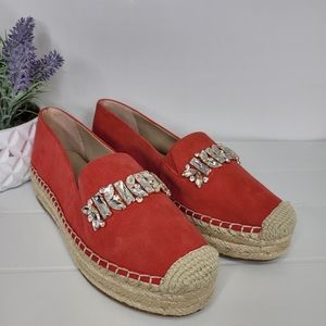 Karl Lagerfeld Mari Embellished Espadrilles Red 7.5